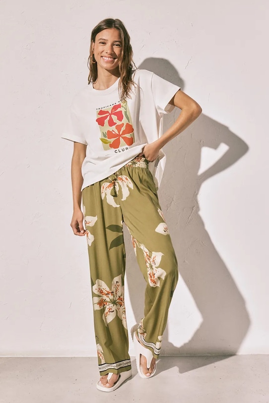 Oblečení women'secret tričkové pyžamo dámské bavlněné 3273307 béžová