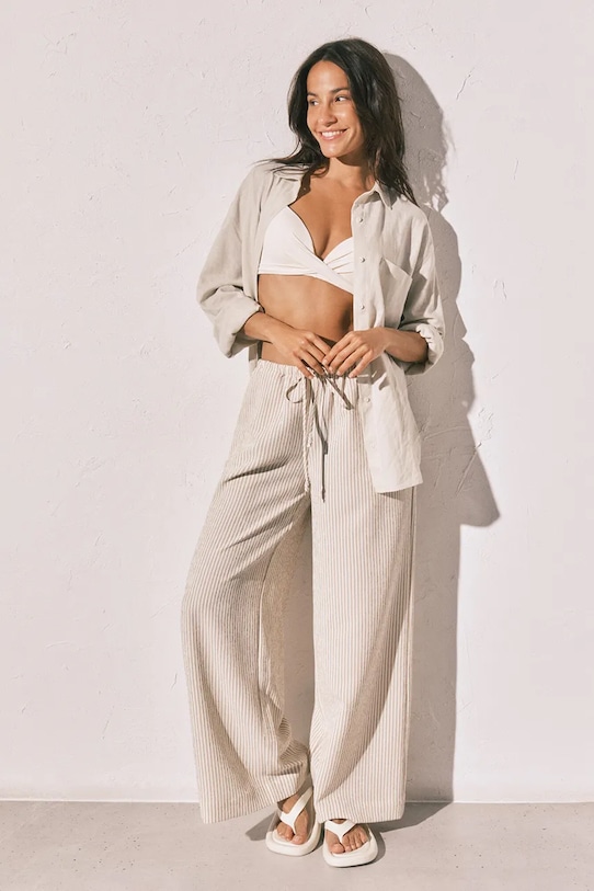 Women'secret pantaloni de pijama pentru femei 3703251 bej AW26