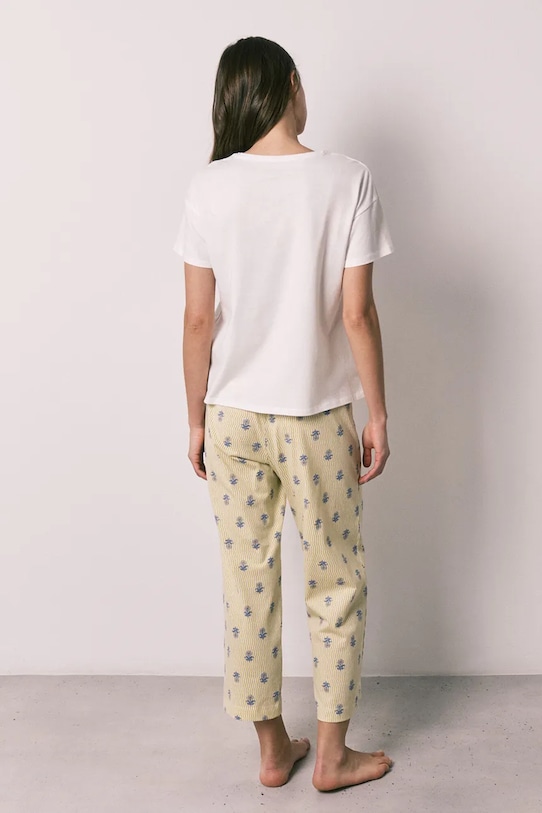 women'secret Kétrészes pizsama női pamut 3593073 sárga AW26