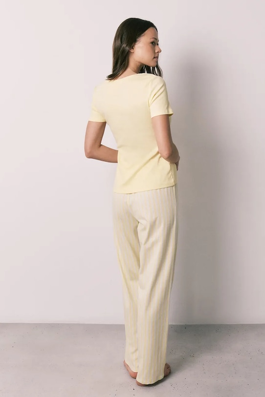 women'secret kétrészes pizsama női pamuttal 3593070 sárga AW26