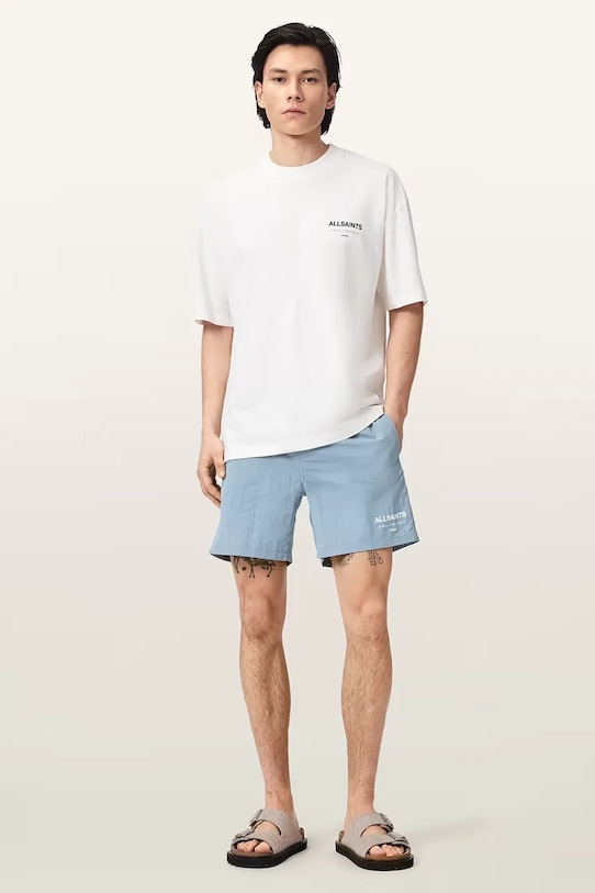 Odzież AllSaints szorty kąpielowe męskie M027WE niebieski