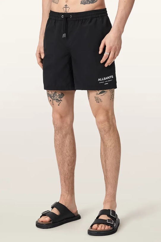 AllSaints szorty kąpielowe męskie czarny M027WE