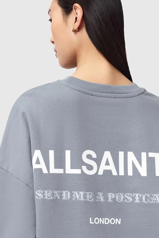 AllSaints bluza oversize damska bawełniana DREAMER niebieski W188JE