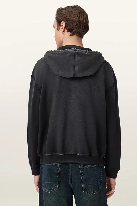 AllSaints bluza z kapturem męska bawełniana ROQUE M027NE czarny AW26