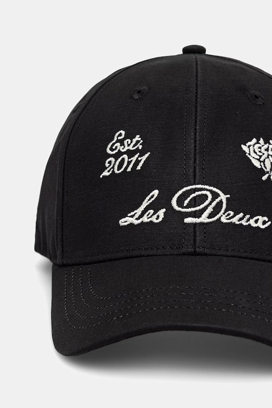 Les Deux czapka bejsbolówka męska bawełniana 1002043 czarny AW26