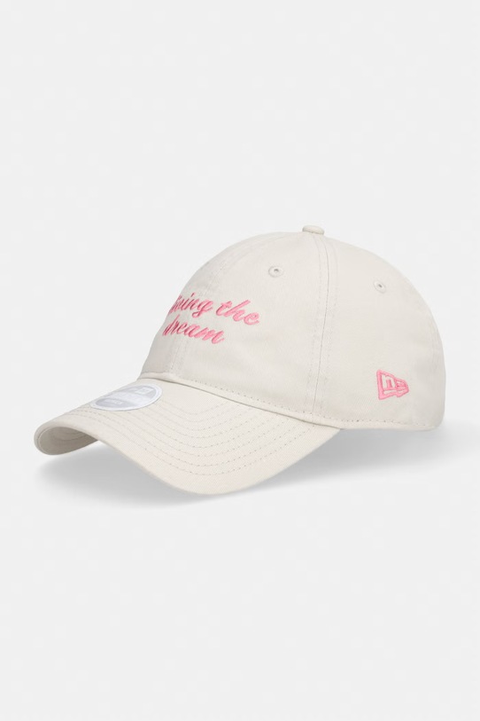 New Era czapka z daszkiem bawełniana SLOGAN 920 beżowy 60856295