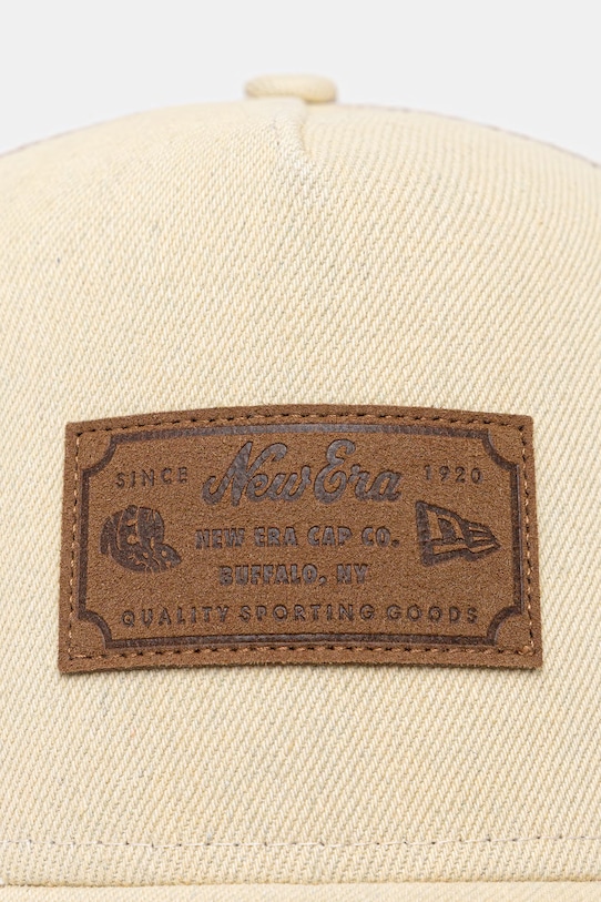 New Era czapka z daszkiem trucker DENIM LEATHER PATCH TRUCKER 60856333 beżowy AW26