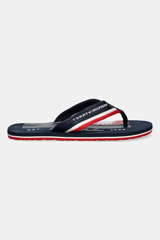 Tommy Hilfiger șlapi pentru bărbați PATCH PRINT HIFIGER BEACH SANDAL FM0FM05903 bleumarin AW26