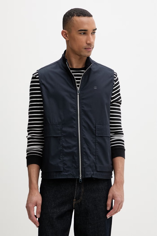 G-Star prsluk za muškarce od pamuka LW summer mornarsko plava D28987.A790