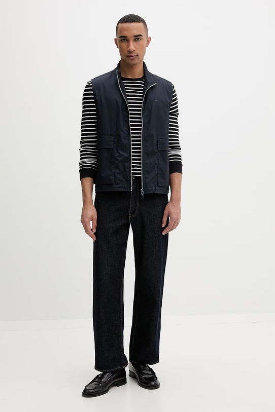 G-Star prsluk za muškarce od pamuka LW summer D28987.A790 mornarsko plava AW26