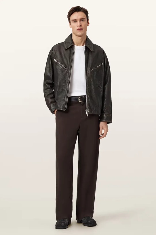 Odzież AllSaints kurtka męska skórzana STARDAY M026LE szary