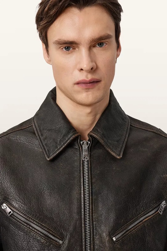 AllSaints kurtka męska skórzana STARDAY M026LE szary