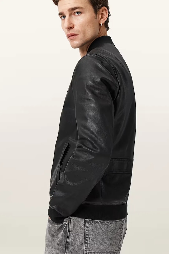 AllSaints bomberka męska skórzana MORTEN M011LF