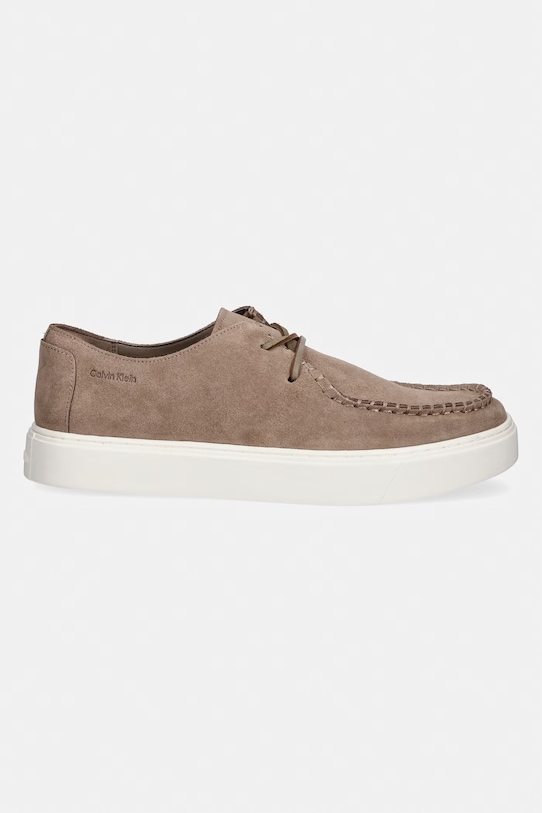 Calvin Klein pantofi pentru bărbați, din piele întoarsă HYBRID CLEAN APRON SU HM0HM02336.0HX bej AW26