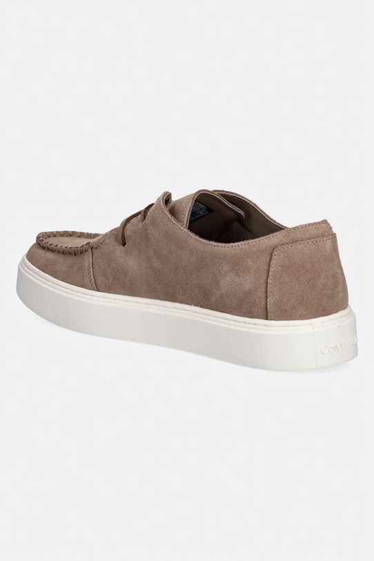 Boty Calvin Klein polobotky pánské semišové HYBRID CLEAN APRON SU HM0HM02336.0HX béžová