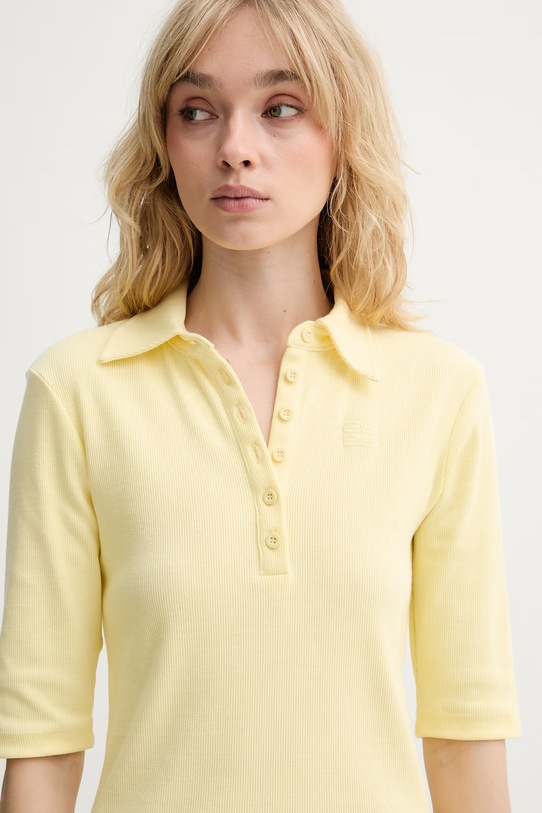 Gestuz polo damskie bawełniane z elastanem GZdrew żółty 10910593