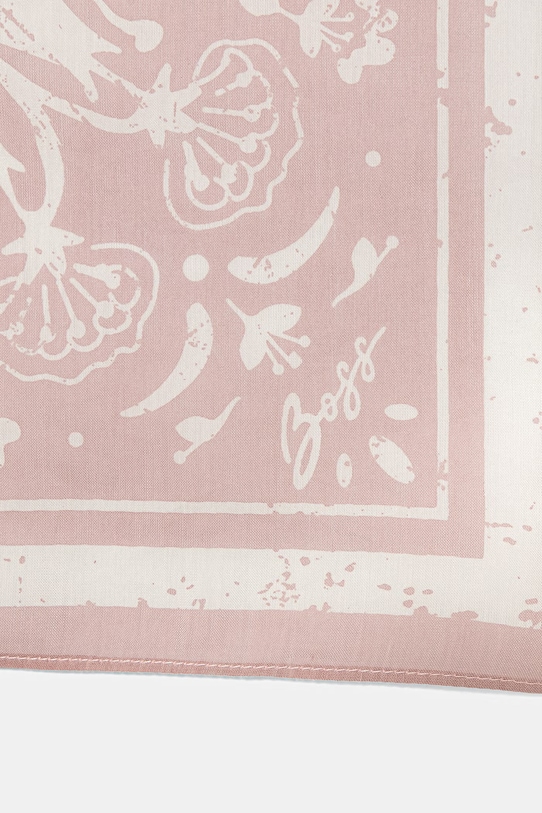 BOSS malý šátek dámský s příměsí hedvábí Rivah_65*65 50566702 růžová AW26