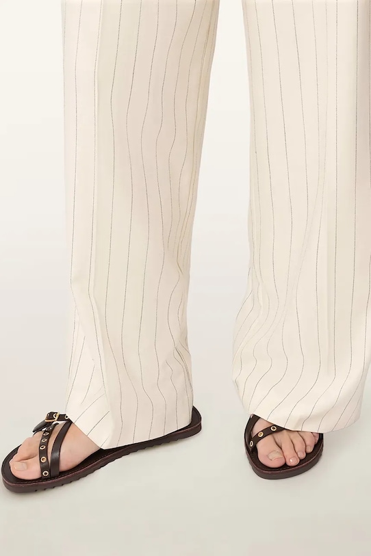 AllSaints spodnie wide leg damskie z wiskozy OLGA biały W093TE