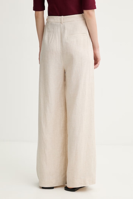 Oblečenie Gestuz nohavice dámske s prímesou ľanu GZriava 10911251 béžová