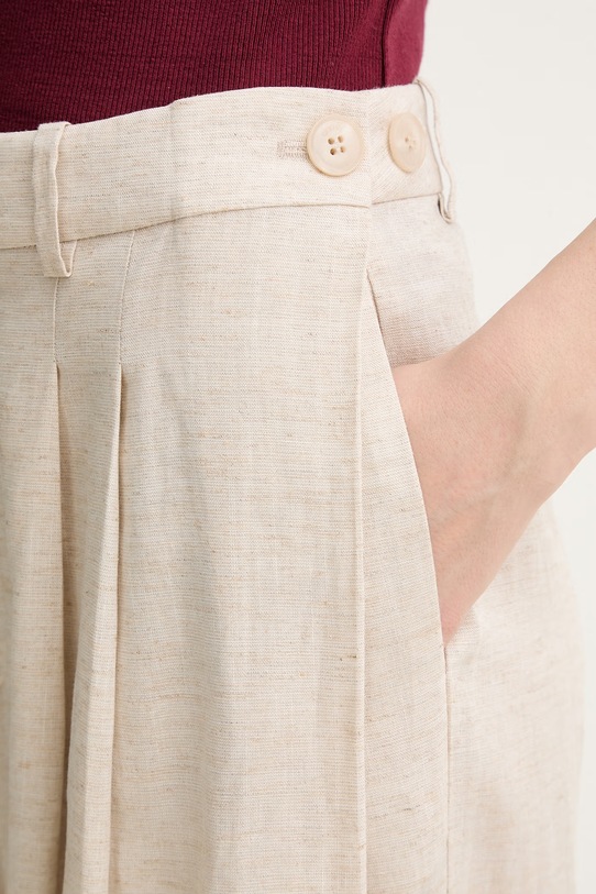 Gestuz nohavice dámske s prímesou ľanu GZriava béžová 10911251