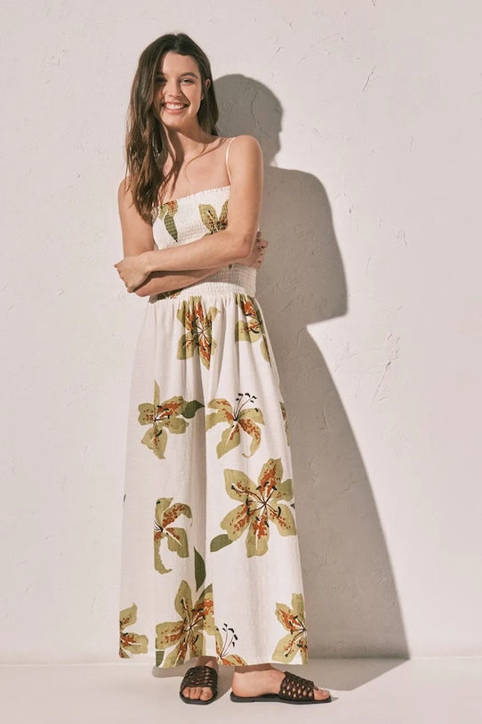 women'secret rochie de vară din bumbac cu elastan bej 4923674