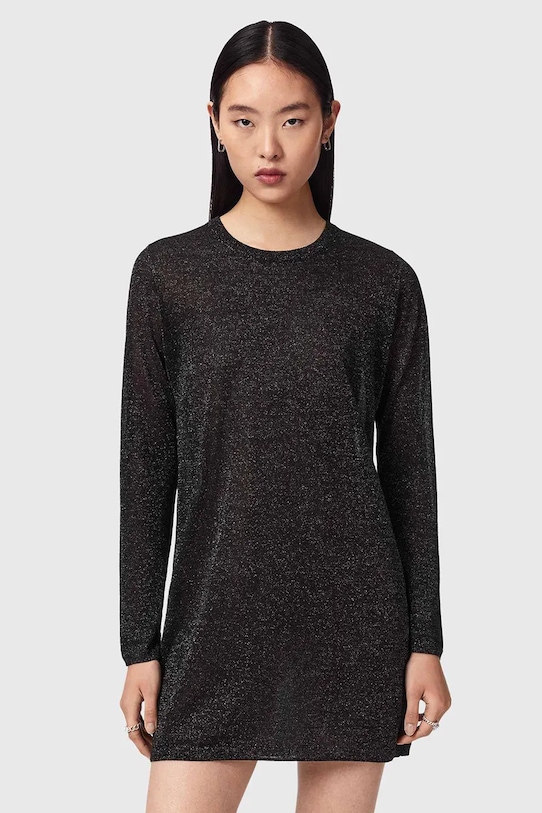 AllSaints φόρεμα με βισκόζη TILLII μαύρο W176DE