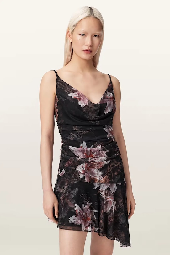 Odzież AllSaints sukienka asymetryczna BEA W126DE czarny