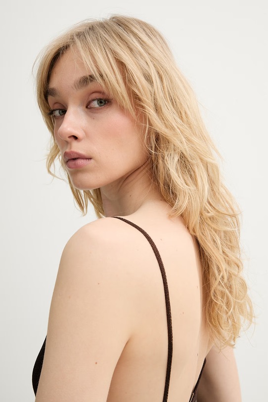 Gestuz sukienka z wiskozą GZsilvi brązowy 10911420