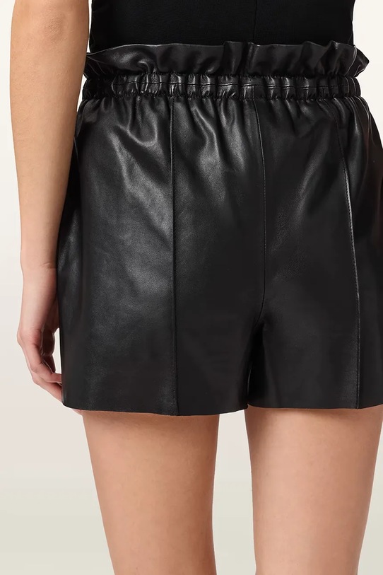 AllSaints pantaloni scurți pentru femei, din piele FRAN negru W060TE