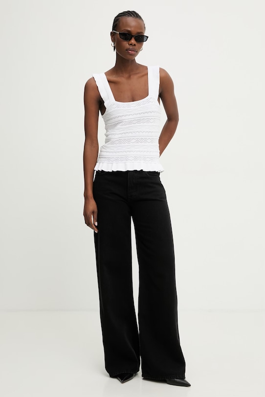 Morgan top swetrowy damski z wiskozą MDEB 261.MDEB biały AW26