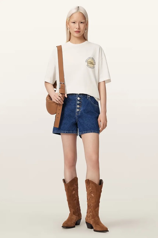 AllSaints T-shirt damski bawełniany SUN W122JE biały