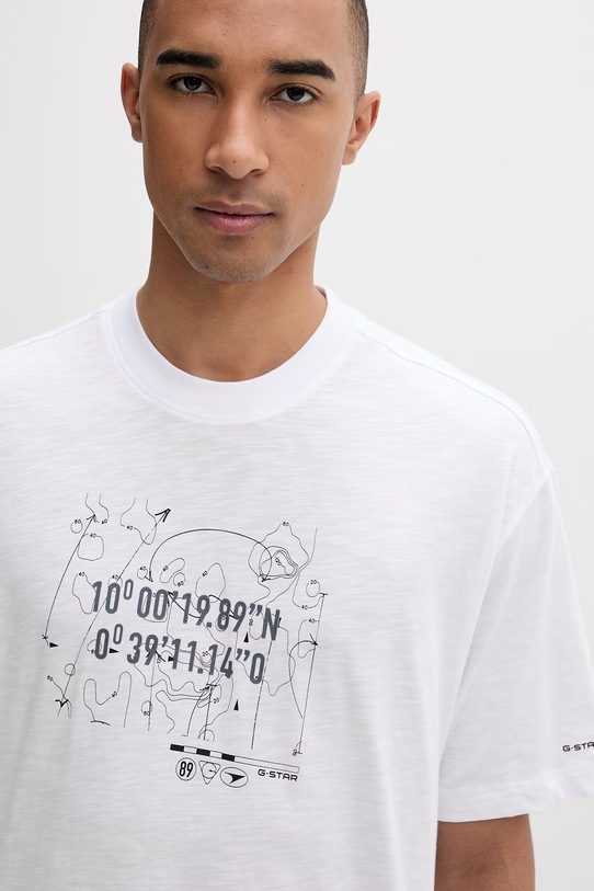 G-Star t-shirt ανδρικό βαμβακερό Coord gr relaxed λευκό D29344.C372