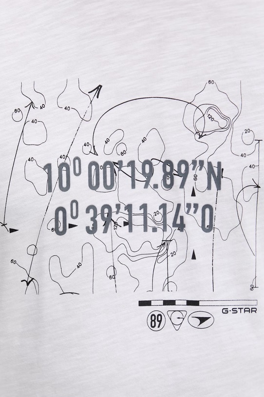 G-Star t-shirt ανδρικό βαμβακερό Coord gr relaxed D29344.C372 λευκό