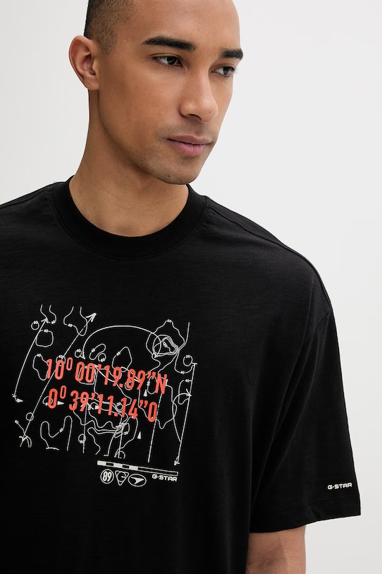 G-Star tricou pentru bărbați, din bumbac Coord gr relaxed negru D29344.C372