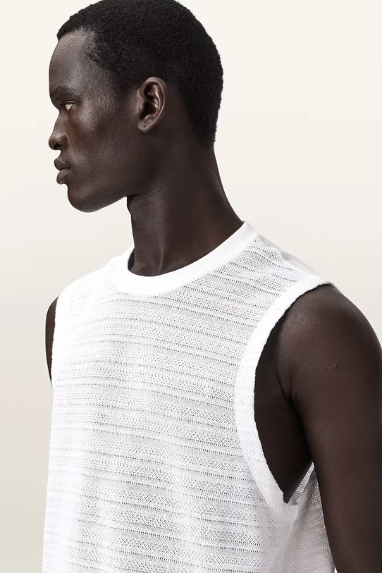 AllSaints top męski bawełniany COVE M016JE biały