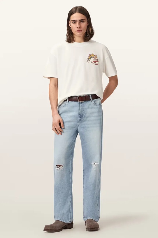 Odzież AllSaints T-shirt oversize męski bawełniany ROQUE M054PE biały