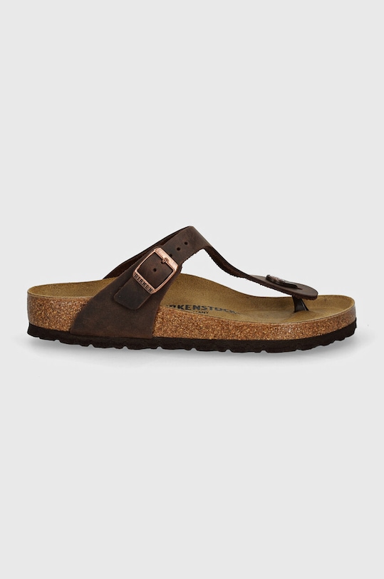 Nubukové šľapky Birkenstock 743831 hnedá AA00