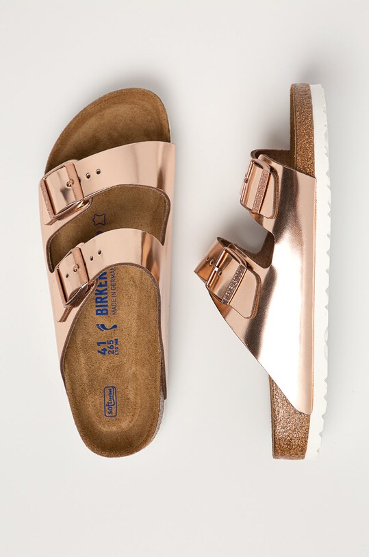 Шкіряні шльопанці Birkenstock Arizona SFB рожевий 952093