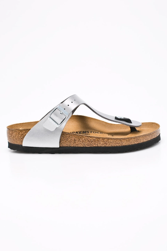 Birkenstock slapi Gizeh imitatie de piele argintiu 043851