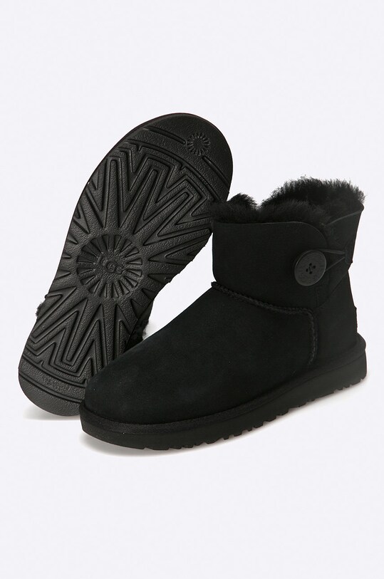 UGG suede snow boots Mini Bailey Button II 1016422.BLK black