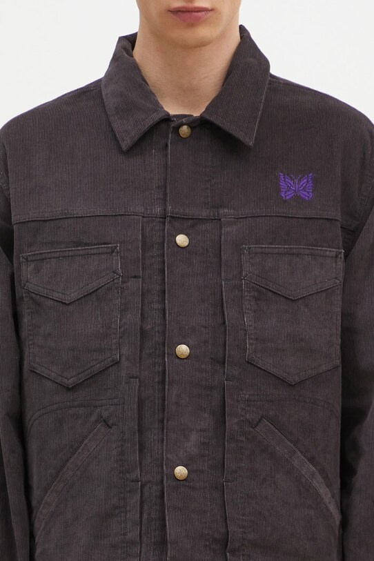 Вельветова куртка Needles Penny Jean Jacket фіолетовий PU216
