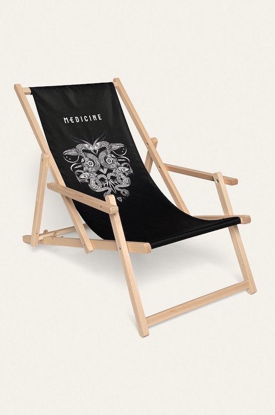 Leżak plażowy czarny czarny MS20.ROU501