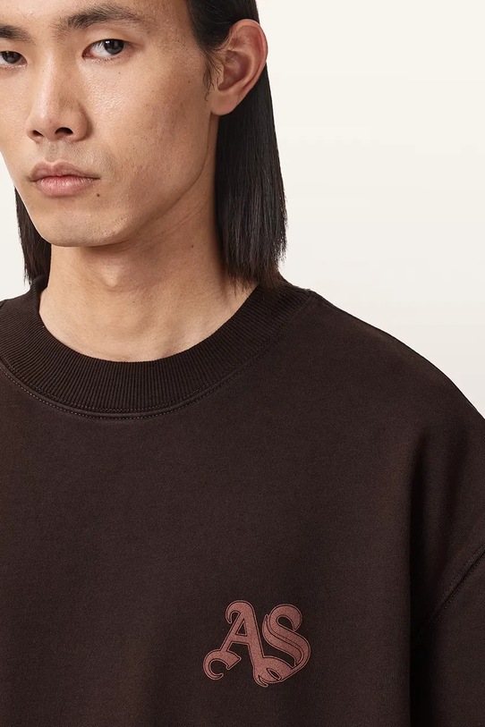 AllSaints bluza bawełniana brązowy M011NE