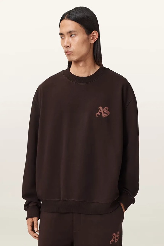 AllSaints bluza bawełniana M011NE brązowy