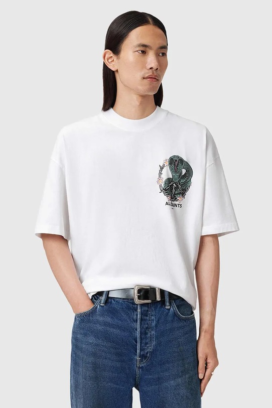 AllSaints t-shirt bawełniany M032PD biały NC25