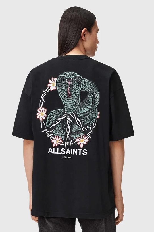 AllSaints t-shirt bawełniany nadruk czarny M032PD