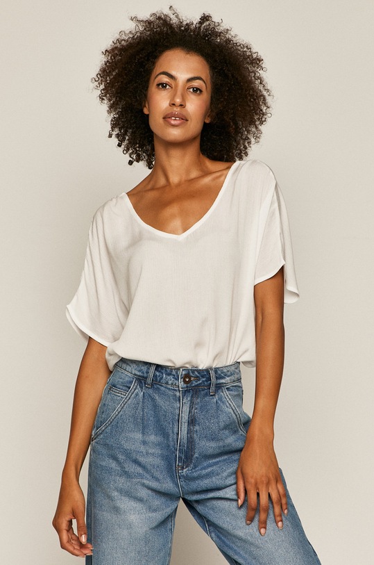 Bluzka damska biała casual biały RS20.BKD0A1