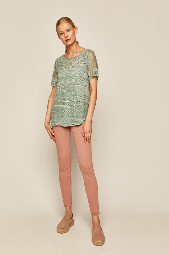 Bluzka damska koronkowa turkusowa RS20.BKD501 turkusowy RS20