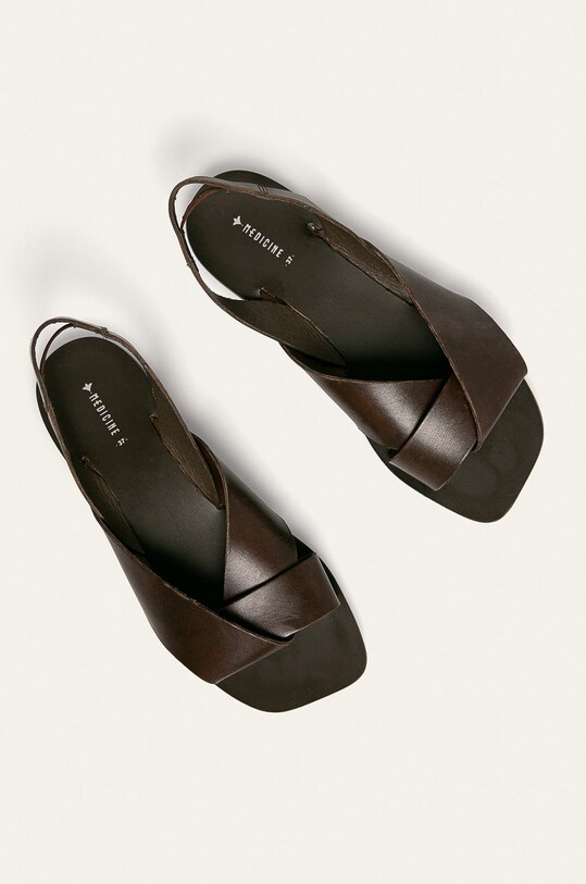 Skórzane sandały damskie brązowe RS20.OBD803 brązowy RS20