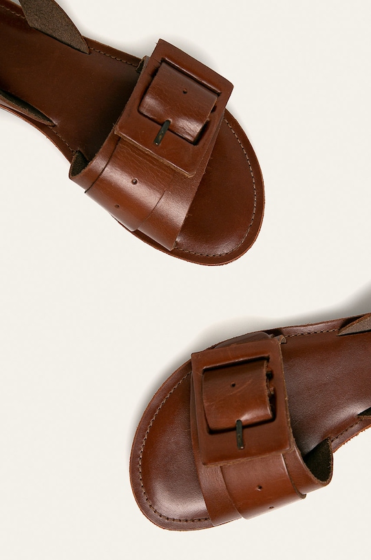 Skórzane sandały damskie brązowe RS20.OBD806 brązowy